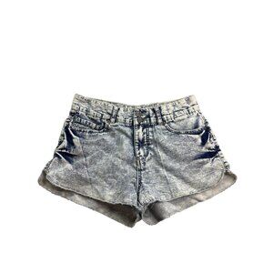 Vintage Y2K Vanilla Star Juniors Acid Wash Denim Booty Shorts Size 9 Distressed
